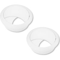 Cyclingcolors – Lot de 2 passe-câbles encastrables 58mm – Pour bureau et table – Matière plastique – Passage de câbles d'ordinateurs et écrans