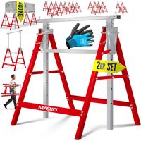 MASKO® Cavalletto telescopico cavalletto pieghevole portata massima 200 kg cavalletto regolabile in altezza Altezza di lavoro min. / max. 800-1300 mm