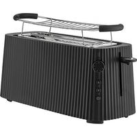 Alessi Plisse 2 Long Compartment Toaster Black