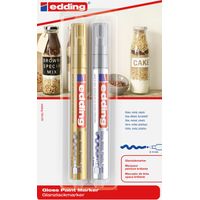 edding 750 Glanzlackmarker 2er Set gold und silber
