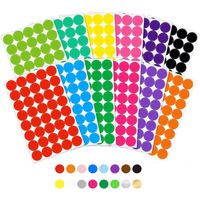 576 Stück Klebepunkte Bunt, 5cm Beschreibbar Punkte Aufkleber Markierungspunkte Selbstklebend Rund Klebe Punkte Farbkodierung Etiketten für Büro Zuhause Basteln (12 Farben)