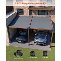 Kit Support de Pergola - Lot de 3 Support de Poteau Bois 92x92 mm