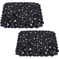 Tapis d'évier pour éviers en acier inoxydable/céramique, protecteur d'évier écologique en PVC pour le fond de l'évier de cuisine, noir
