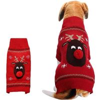 Pull de Noël pour chiens et chats, cerf au nez rouge