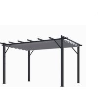 Pergola foresta gazebo in alluminio con telo retrattile colore grigio, dimensioni 400x300x230h - Foresta