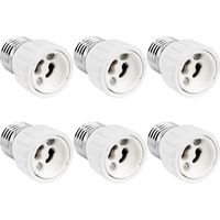 Adaptateur E27 vers GU10, 0-250V, max. 200W, Convertisseur de Douille Adaptateur E27 GU10 pour Ampoule LED, Lampe Halogène et CFL, Adaptateur en Céramique, lot de 6 - RWAdaptateur de culot d'ampoule