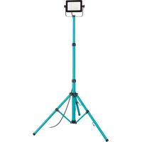 EGLO Baustrahler LED mit Stativ, Arbeitsleuchte höhenverstellbar aus Aluminium und Kunststoff, Arbeitsscheinwerfer in türkis und schwarz, Werkstattlampe schwenkbar, IP65, neutralweiß, 2500lm