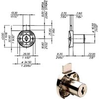 Cerradura para muebles con pestillo superior 2630 Meroni