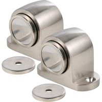 Magnetischer Türstopper aus Aluminiumlegierung mit Schraubverschluss, Bodenmontagehalterung, gebürstete Oberfläche (2er-Pack)