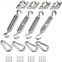 Kit De Fixation Pour Toile D'Ombre - Acier Galvanisé - 44 Pièces - Pour Patio Jardin Pergola