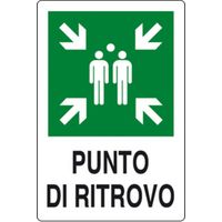 TARGA "PUNTO DI RITROVO "ALLUMINIO 30X20 A NORMA EU