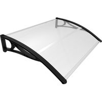 Vounot – Marquise auvent de porte d'entrée 120x80cm – Polycarbonate 6mm résistant aux chocs – Support en aluminium – Protection anti-UV