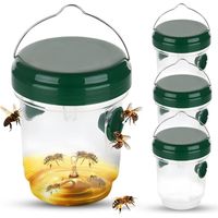 Piege a Guepes Exterieur, Piège à Frelons à Suspendre Attrape Insectes Répulsif à Guêpes en Plastique Piège Écologique pour Piege Moustique, Mouche, Moucheron (4 Pièces-Vert)