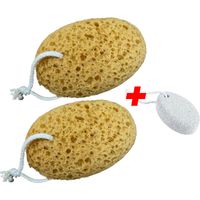 Premium bath and shower sponge – 2 large foams + 1 pedicure stone (lava stone)
