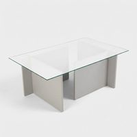 Mesa de centro de vidrio templado 105x65 cm Vetrino - Gris