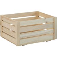 Caisse à lattes en pin massif 30x22x16cm – Rangement écologique et durable – Montage facile – Finition prête à peindre – Astigarraga
