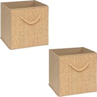 Lot de 2 boîtes de rangement cubes effet rotin MIX'N MODUL