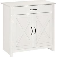 Aparador de Cocina con Cajón 2 Puertas y Estante Interior Mueble Auxiliar Decorativo 80x39,7x80 cm Blanco Lavado