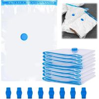 8 x Vacuum Storage Bags for Clothes, 60 x 40 cm, Vacuum Storage Bags, Vacuum Storage Bags, Vacuum Clothing Bag, 80% Space Reduction, Moisture and Dust Protection
