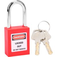 Cadenas de consignation isolé de 38 mm pour la sécurité et l'ingénierie des machines (LOTO) - Rouge