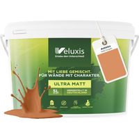 Peinture murale orange brun doré mate pour intérieur – pouvoir couvrant classe 1, sans COV, sans apprêt, application au pinceau – salon et chambre – 5 L – Veluxis (Pretty Pumpkin)