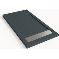 Plato de ducha Bidai con Marco color Gris Pizarra RAL 7015 80x120cm rejilla acero