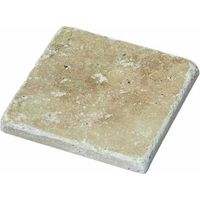 Decoon – Lot de 25 mosaïques travertin 10 x 10 cm – Beige – 0.25m2 – Pour crédence cuisine et mur salle de bains – Pierre vieillie décorative