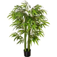 Bambú artificial 140 cm con maceta y cañas realistas para decoración interior hogar oficina