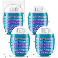 Moustique Tueur Lampe 4 Pack, Anti-moustiques Electrique pour Intérieur, Piège à Mouches et Moustiques, Prise Anti Moustique, Sûr et Non Toxique, Parfait pour Chambre, Cuisine, Séjour