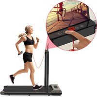 Bigzzia – Tapis de course pliable électrique 1-10 km/h – Accoudoir réglable – Écran LCD – Moteur silencieux 2,0 HP – Idéal pour entraînement à domicile