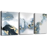 Ensemble de 3 tableaux décoratifs modernes et minimalistes, style paysage, à suspendre dans une chambre ou une cuisine. Dimensions : 30 x 40 cm (sans.