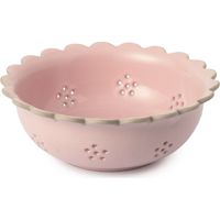 Jamie oliver big love beautiful berry bowl, 20cm pink speckled stoneware colander with raw scalloped rim