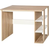 HOMCOM Mesa de Escritorio 2 en 1 con Estante de 3 Niveles Gran Superficie Espacio Almacenaje Amplio Mesa de Oficina Dormitorio Estudio 100x55x74 cm