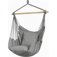 Marvin Amaca Poltrona Sospesa da Giardino Qatar Patio Sedia a Dondolo Seduta Imbottita con cuscini, da Appendere 100X130CM Grigio