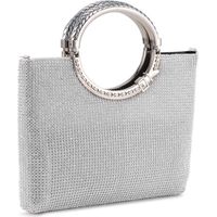 Pochette femme élégante en argent strass pochette de cérémonie pour mariage, fête, cocktail