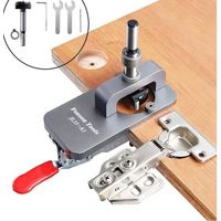 Gabarit de charnière 35 mm, gabarit pour charnières de portes et de meubles, gabarit pour charnières invisibles, poinçon, guide de perçage pour le travail du bois.