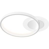 Plafonnier rond à deux anneaux, 50 x 40 x 7,4 cm, blanc