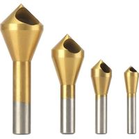 4 Pièces Fraise à Ébavurer Chanfreiner Fraise à Noyer 90°HSS Couteau à Chanfreiner en Titane Foret à Fraiser Metaux Chanfreiner Outil de Vis Convient pour Couper en Métal Bois et Plastique
