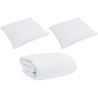 Ensemble de Duvet avec oreiller 3 pcs,Couette Blanc Coton CFW18143