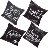 Lot de 4 housses de coussin pour décorations d'Halloween
