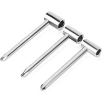 Gitaarhalsstaafsleutel, 3 stuks, 7 mm/8 mm/6,35 mm, instelgereedschap voor gitaarhals voor onderhoud (Zilver 6,35 mm + 7 mm + 8 mm, drie sets)