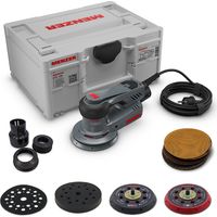 Menzer – Ponceuse excentrique 125mm – Moteur EC sans brosses – 350W – Course 5mm – Pour ponçage bois dur et teck – Coffret systainer³ inclus