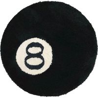 Simulation Tapis Boules, Coussin de Chaise Doux touffeté Rond, Tapis de décoration de Tapis Noir Tapis de Cercle Noir pour décorations