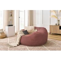 BOBOCHIC - Pouf ultra moelleux VOLTAIRE velours côtelé Rose