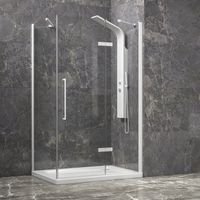 Cabina doccia 80x140 profili bianchi porta battente KT5000B kamalu