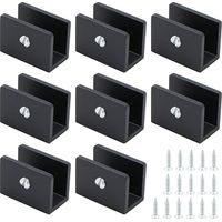 8 x Glass Shelf Brackets, Can Be Used for Kitchen, Bathroom, Living Room and Wooden Shelf Brackets, Adjustable Glass Clips, Shelf Mount