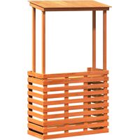 Table de jardin Table de bar d'extérieur avec toit marron bois massif