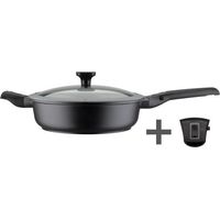 Poêle Easy Click 28 cm en aluminium et plastique avec couvercle en verre - GSW - 167833 - Noir
