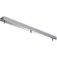 Schiene - Rechteckige Mehrkabelrosette aus verchromtem Eisen mit 3 Löchern - L.70 x 5 - BL291-BIN3-DM70-CR