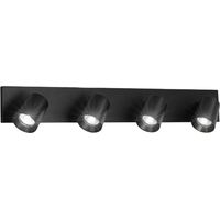 Spot De Plafond Modo À 4 Lumières, Structure En Aluminium Moulé Sous Pression, Noir, Douille Gu10, Idéal Pour L'Éclairage Intérieur, Style Moderne